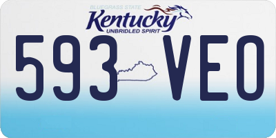 KY license plate 593VEO