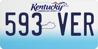 KY license plate 593VER