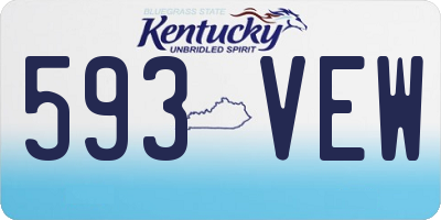 KY license plate 593VEW