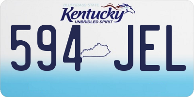 KY license plate 594JEL