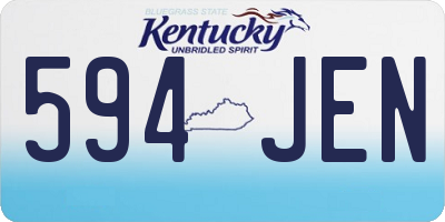 KY license plate 594JEN