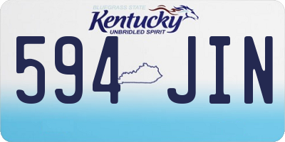 KY license plate 594JIN