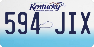 KY license plate 594JIX