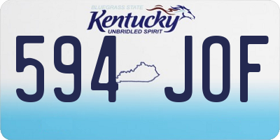 KY license plate 594JOF
