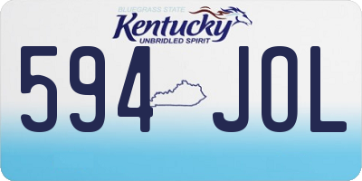 KY license plate 594JOL