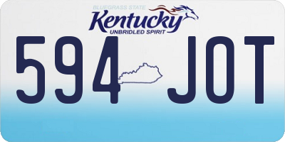 KY license plate 594JOT