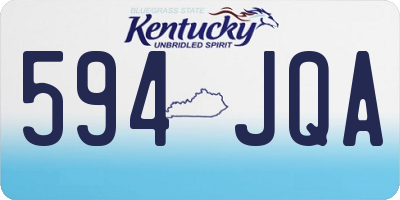 KY license plate 594JQA