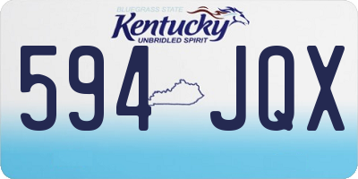 KY license plate 594JQX