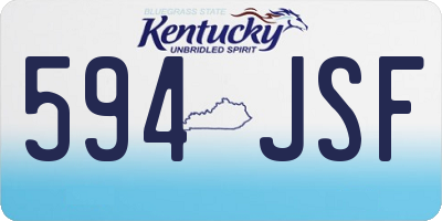 KY license plate 594JSF