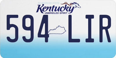 KY license plate 594LIR