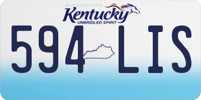 KY license plate 594LIS