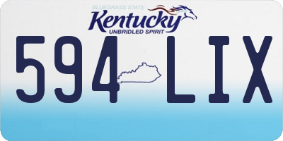 KY license plate 594LIX