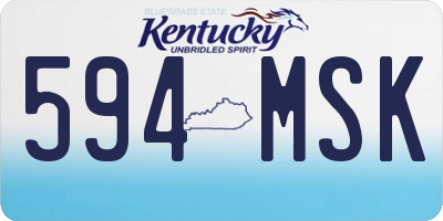 KY license plate 594MSK