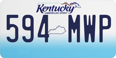 KY license plate 594MWP