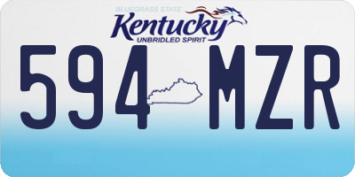 KY license plate 594MZR