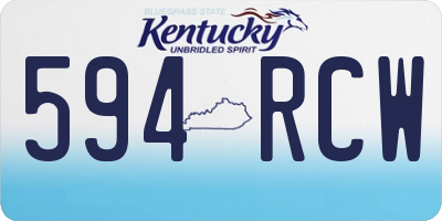 KY license plate 594RCW
