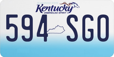 KY license plate 594SGO