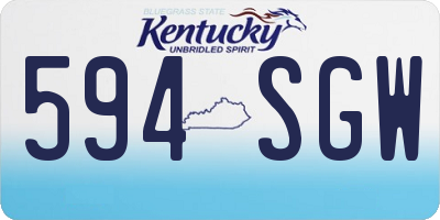 KY license plate 594SGW