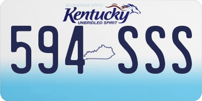 KY license plate 594SSS
