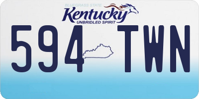 KY license plate 594TWN