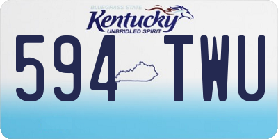 KY license plate 594TWU