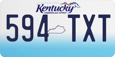 KY license plate 594TXT