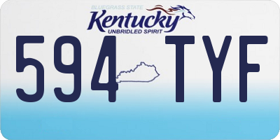 KY license plate 594TYF