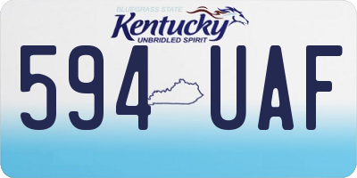 KY license plate 594UAF