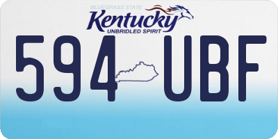 KY license plate 594UBF