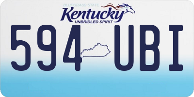KY license plate 594UBI