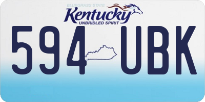KY license plate 594UBK