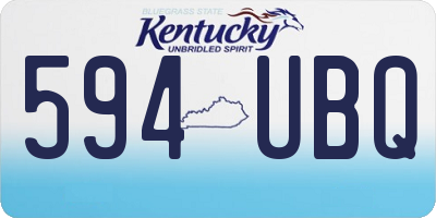 KY license plate 594UBQ