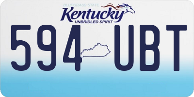 KY license plate 594UBT