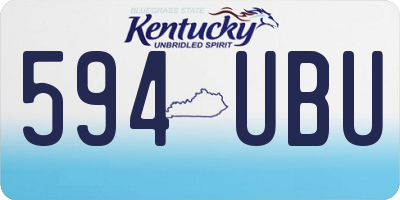 KY license plate 594UBU
