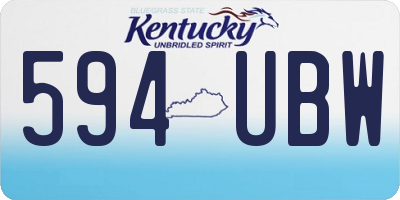 KY license plate 594UBW