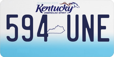 KY license plate 594UNE