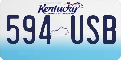 KY license plate 594USB