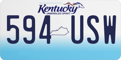 KY license plate 594USW