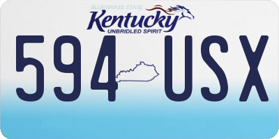 KY license plate 594USX