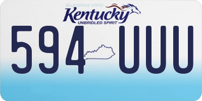 KY license plate 594UUU
