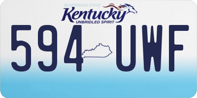 KY license plate 594UWF