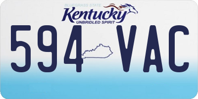 KY license plate 594VAC
