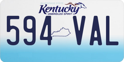 KY license plate 594VAL