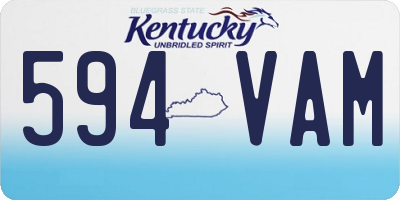 KY license plate 594VAM