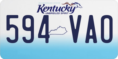 KY license plate 594VAO