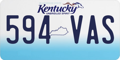 KY license plate 594VAS