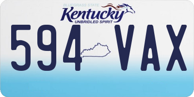 KY license plate 594VAX