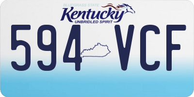 KY license plate 594VCF