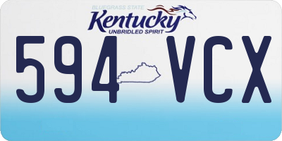 KY license plate 594VCX