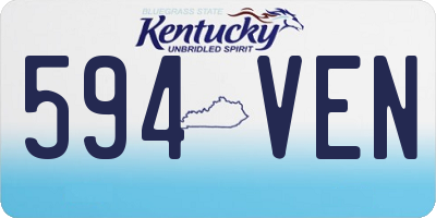 KY license plate 594VEN